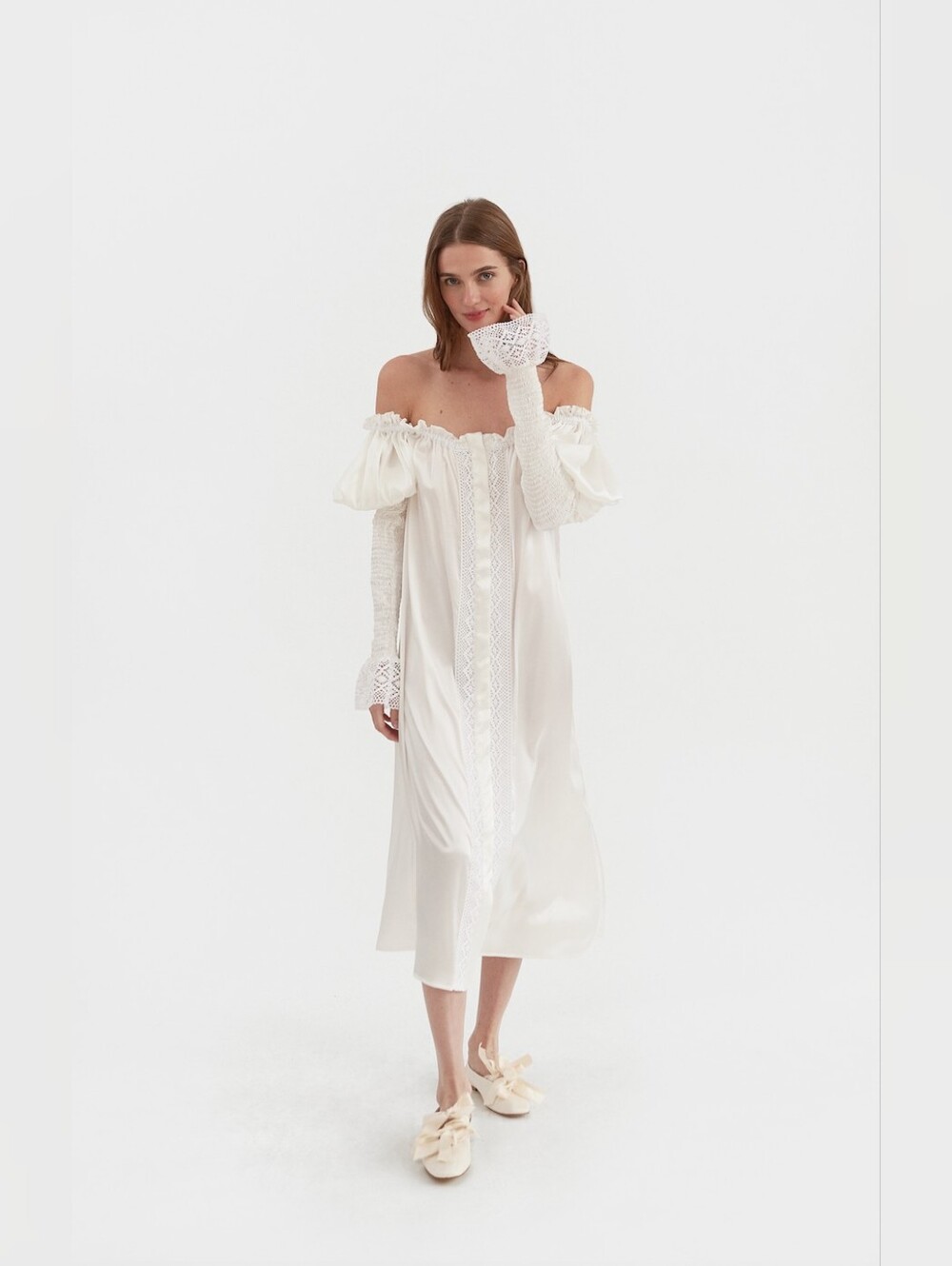 Sleeper 100% silk formal bridal feminine coquette wedding Opera dress, small